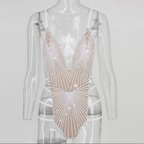 Crystal Swimsuit Bikini Jumpsuit - Picture 3 of 6